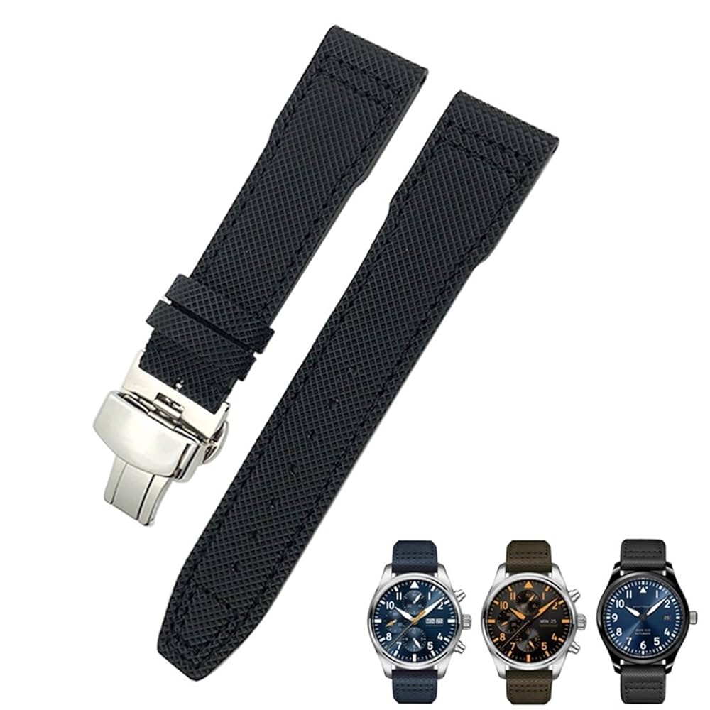 Amazon.co.jp: 20mm 21mm ブルー ナイロン ウォッチバンド IWC